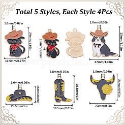 20Pcs 5 Style Light Gold Plated Alloy Enamel Pendants Sets&nbsp;ENAM-SC0004-65