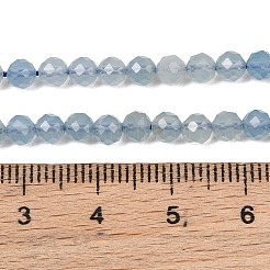 天然青方解石ビーズ連売り  多面カットラウンド  4mm  穴：0.8mm  約98個/連  15.35''（39センチメートル）&nbsp;GG-NH0020-A01-01