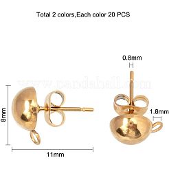 304 Stainless Steel Stud Earring Findings&nbsp;STAS-UN0001-46