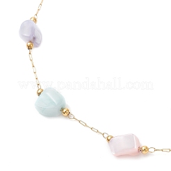 Dyed Nuggets Natural Shell & 304 Stainless Steel Link Chain Anklets&nbsp;AJEW-AN00726