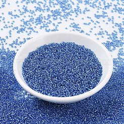 MIYUKIラウンドロカイユビーズ  日本製シードビーズ  （rr19)シルバーライニングサファイア  11/0  2x1.3mm  穴：0.8mm  約1100PCS /ボトル  10 G /ボトル&nbsp;SEED-JP0008-RR0019