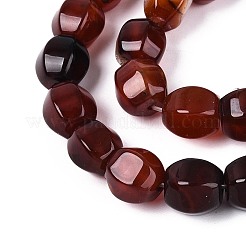染め加工天然石瑪瑙ビーズ連売り  ランタン  暗赤色  9~10x10~11x10~11mm  穴：0.7~0.8mm  約38個/連  14.17~14.37''（36~36.5センチメートル）&nbsp;G-T144-50A-03
