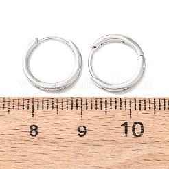スターリングシルバーマイクロパヴェクリアキュービックジルコニアフープピアス925個  プラチナ  13x2mm&nbsp;EJEW-K317-04P