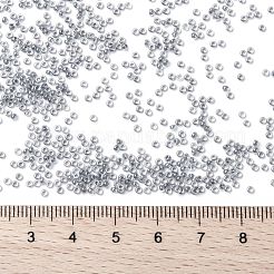 MIYUKIラウンドロカイユビーズ  日本製シードビーズ  （rr240)灰色の裏地付きクリスタル  15/0  1.5mm  穴：0.7mm  約27777個/50g&nbsp;SEED-X0056-RR0240