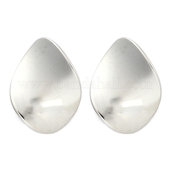 304ステンレススチールスタッドピアス  オーバル  ステンレス鋼色  28x21mm&nbsp;EJEW-D319-09B-P