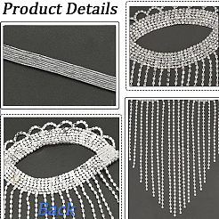 Alloy Rhinestone Chain Tassel Face Eye Mask for Women&nbsp;AJEW-WH20006-209P