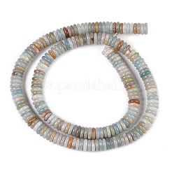 天然フラワーアマゾナイトビーズ連売り  ロンデル  6~6.5x2~2.5mm  穴：1mm  約181~191個/連  15.16~15.35''（38.5~39.1センチメートル）&nbsp;G-Q159-B13-01
