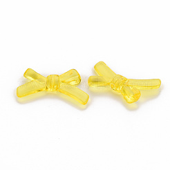 透明なアクリルビーズ  蝶結び  きいろ  20x34x5.5mm  穴：1.8mm  約435個/500g&nbsp;TACR-S154-55B-916