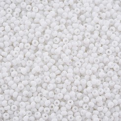 13/0 ガラスシードビーズ  マカロンカラー  丸い穴  ラウンド  ホワイト  13/0  2~2.3x1.5mm  穴：0.8mm  約450 G /袋&nbsp;SEED-T005-14A-A09