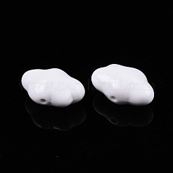 不透明なアクリルビーズ  雲  ホワイト  17x26.5x13mm  穴：2.2mm  約150個/500g&nbsp;OACR-N137-60