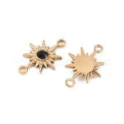 304 Stainless Steel Micro Pave Cubic Zirconia Connector Charm&nbsp;ZIRC-F147-02G-01