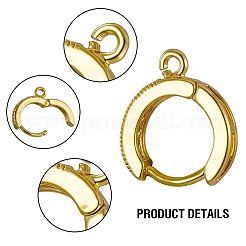 8Pcs 2 Colors Brass Huggie Hoop Earring Findings&nbsp;KK-SZ0005-36