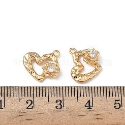 Brass Micro Pave Clear Cubic Zirconia Charms&nbsp;KK-A280-06G