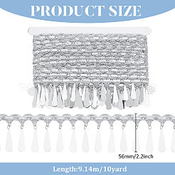 10 Yards Polyester Ribbons with Teardrop Tassel&nbsp;OCOR-WH0085-67A