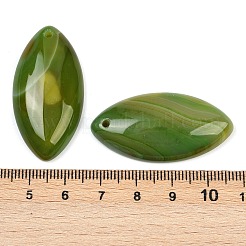 染め加工天然石瑪瑙ペンダント  馬の目のチャーム  ミディアムシーグリーン  40x20x7.5mm  穴：1.6mm&nbsp;G-S349-24F