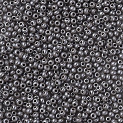 11/0 チェコ不透明ガラスシードビーズ  光沢のある  ラウンド  グレー  2.2x1.5mm  穴：0.7mm  約500 G /袋&nbsp;SEED-N004-003B-15