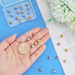 36個6スタイルラックメッキ真鍮チューブベイル  バレルループベイルビーズ  カドミウムフリー＆鉛フリー  長持ちメッキ  ミックスカラー  8.5~9x5.5~6x5.8~6mm  穴：1.6~2mm  内径：2.4mm  6個/スタイル&nbsp;KK-FH0004-75