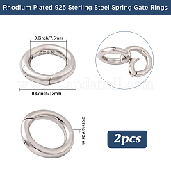 2Pcs 925 Sterling Steel Spring Gate Rings&nbsp;STER-BBC0008-62