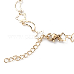 Ion Plating(IP) 304 Stainless Steel Star & Moon Link Chain Anklets for Men Women&nbsp;LS-STAS-B039-15G