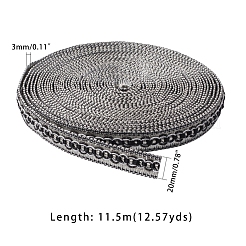 ポリエステルリボン  カーテン飾り  マスクと衣装のアクセサリー  グレー  20x3mm  約11.5~12m /ロール&nbsp;FIND-WH0043-51A