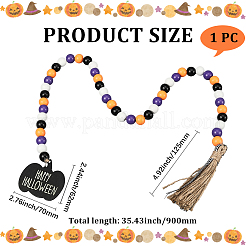 Round Wooden Beaded Halloween Decoration&nbsp;AJEW-WH20019-61