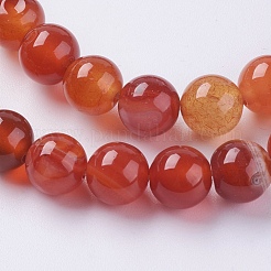 Natural Striped Agate/Banded Agate Beads Strands&nbsp;G-G591-8mm-03