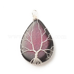 Natural Crackle Agate Pendants&nbsp;PALLOY-JF01526-02