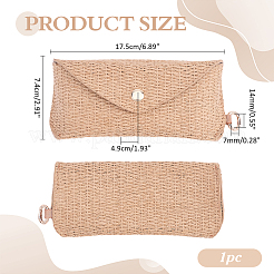 麦わら眼鏡ケース  長方形  小麦  74x175x49mm&nbsp;AJEW-WH0696-583