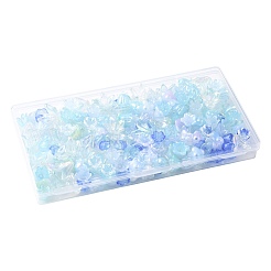 ミックススタイルのアクリルビーズキャップ  花  ブルー  10~16x10~16x6~12mm  穴：1.2~1.5mm  250個/セット&nbsp;OACR-FS0002-50B