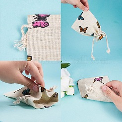 Polycotton(Polyester Cotton) Packing Pouches Drawstring Bags&nbsp;X-ABAG-T004-10x14-03