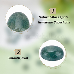30Pcs Natural Moss Agate Cabochons&nbsp;G-HY0001-74