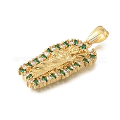 Rack Plating Brass Micro Pave Cubic Zirconia Pendants&nbsp;ZIRC-F142-17G