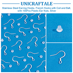 100Pcs 304 Stainless Steel Earring Hooks&nbsp;STAS-UN0055-13