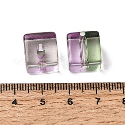 ツートンカラーの透明アクリルビーズ  キューブ  ミックスカラー  12x12x12mm  穴：2.8mm&nbsp;TACR-C002-03