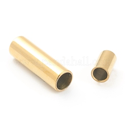 イオンプレーティング(IP) 304ステンレススチール製マグネット留め具  コラム  18KGP本金メッキ  16.0x5mm  穴：3mm&nbsp;STAS-O148-09D-G