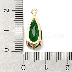 Brass Pave Cubic Zirconia Pendants&nbsp;KK-Q801-01G-04