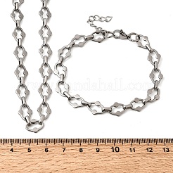 304 Stainless Steel Link Chain Bracelet & Necklace Jewelry Sets&nbsp;SJEW-L199-20P