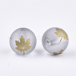 Autumn Theme Electroplate Transparent Glass Beads&nbsp;LS-EGLA-S178-01F