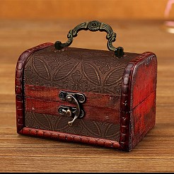 CutHollow 1Pc Vintage Wooden Jewelry Box&nbsp;AJEW-CL0001-12A