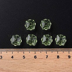 透明なアクリルビーズ  多面カット  正方形  薄緑  8.5x9.5x9.5mm  穴：2.5mm  約1070個/500g&nbsp;MACR-S373-51B-B10