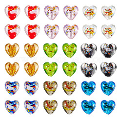 45Pcs 9 Styles Handmade Lampwork Silver Foil Glass Beads&nbsp;FOIL-TA0001-03