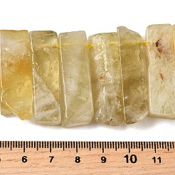 天然レモンクォーツ（加熱）ビーズ連売り  長方形  トップ掘削  22~60x6~14x6~9mm  穴：1.5~2mm  約17~22個/連  7.48''~8.07''（19~20.5センチメートル）&nbsp;G-S386-D20