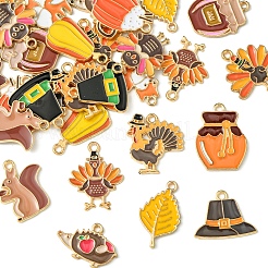 30Pcs 15 Styles Thanksgiving Day Alloy Enamel Pendants&nbsp;ENAM-FS0001-98