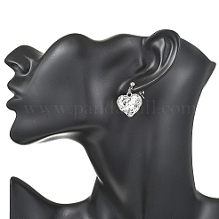 Textured Heart Alloy Dangle Stud Earrings&nbsp;EJEW-JE06810