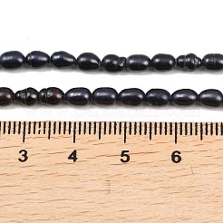 天然養殖淡水パールビーズ連売り  米のビーズ  染め  プルシアンブルー  5~5.5x3~3.5mm  穴：0.5mm  約70個/連  14.33''（36.4センチメートル）&nbsp;PEAR-XCP0001-19