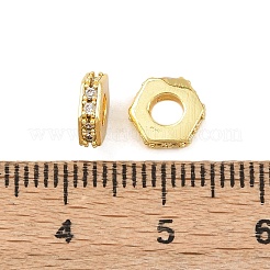 Brass Micro Pave Clear Cubic Zirconia European Beads&nbsp;KK-C142-11B-G