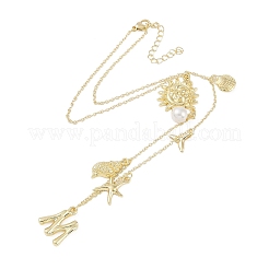 Bohemian Summer Beach Style 18K Gold Plated Shell Shape Initial Pendant Necklaces&nbsp;IL8059-13