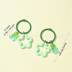 Bear & Star Resin & Acrylic Pendant Keychain&nbsp;HJEW-FZ00035