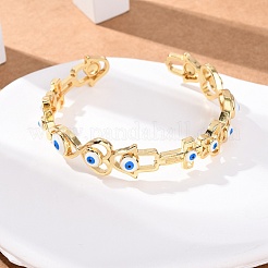 Brass Cuff Bangles for Women&nbsp;BJEW-C140-34G