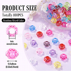 100Pcs UV Plating Transparent Acrylic European Beads&nbsp;TACR-TA0001-93C